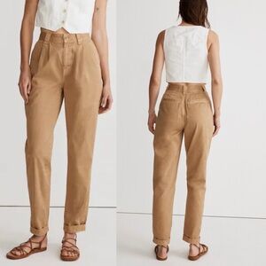 NWT Women MADEWELL Classic Tapered Chino Pants Seed Khaki beige Sz 31 Pleaded